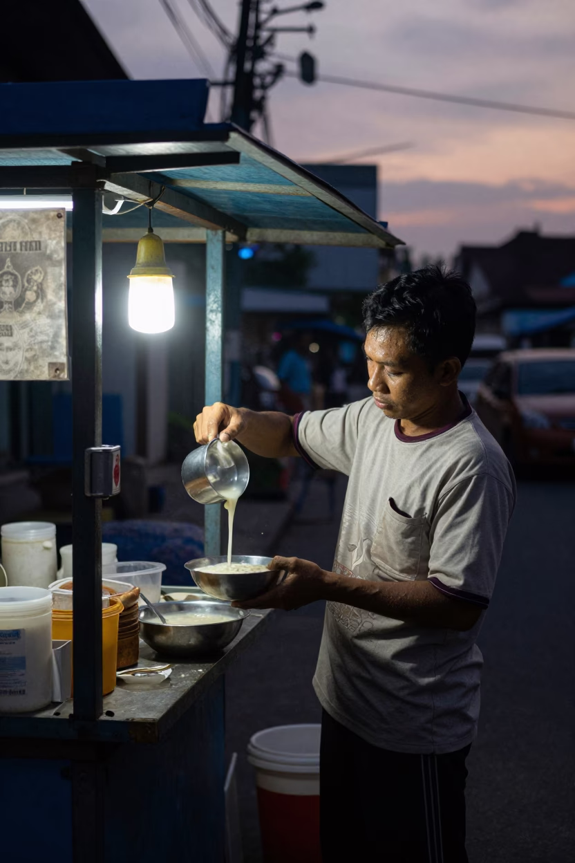 The Still Hours Before Dawn Light on Before Dawn in Surabaya in in Surabaya, Indonesia