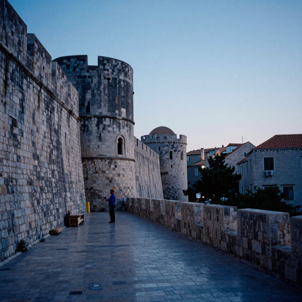 The Still Hours Before Dawn Light on Dawn Light in Dubrovnik in in Dubrovnik, Croatia