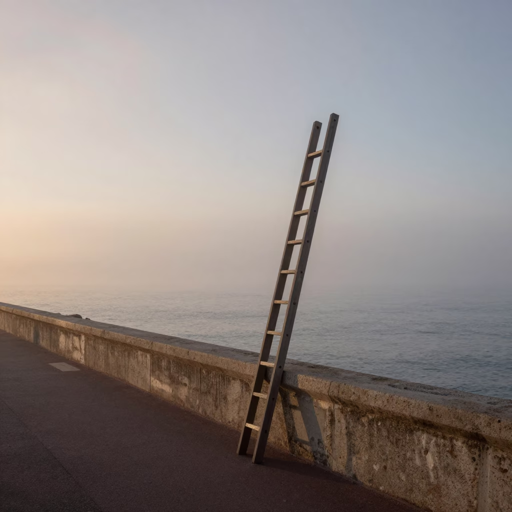 The Still Hours Before Dawn Light on Morning Mist in Nice in in Nice, France