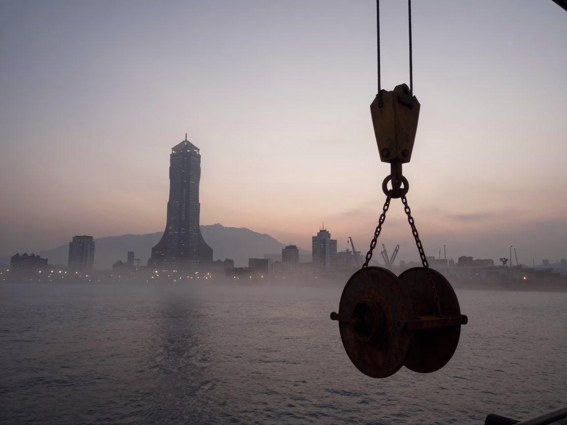 The Still Hours Before Dawn Light on Pre-Dawn Mist in Kaohsiung in in Kaohsiung, Taiwan