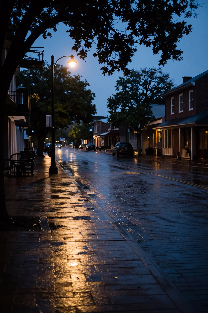The Still Hours Before Dawn Light on Street Scene in Austin in in Austin, Texas, United States