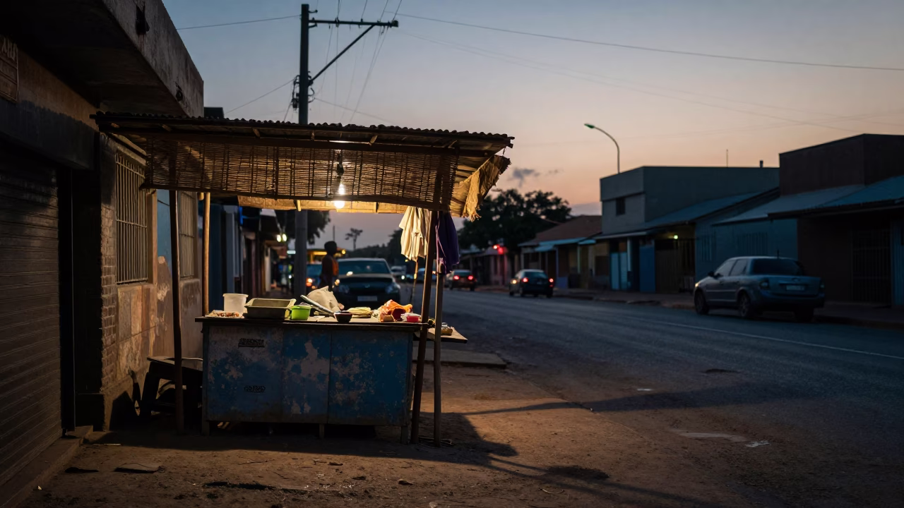 The Still Hours Before Dawn Light on Street Scene in Johannesburg in in Johannesburg, South Africa