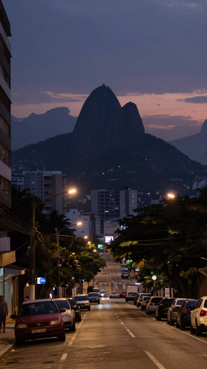 The Still Hours Before Dawn Light on Streets in Rio De Janeiro in in Rio de Janeiro, Brazil
