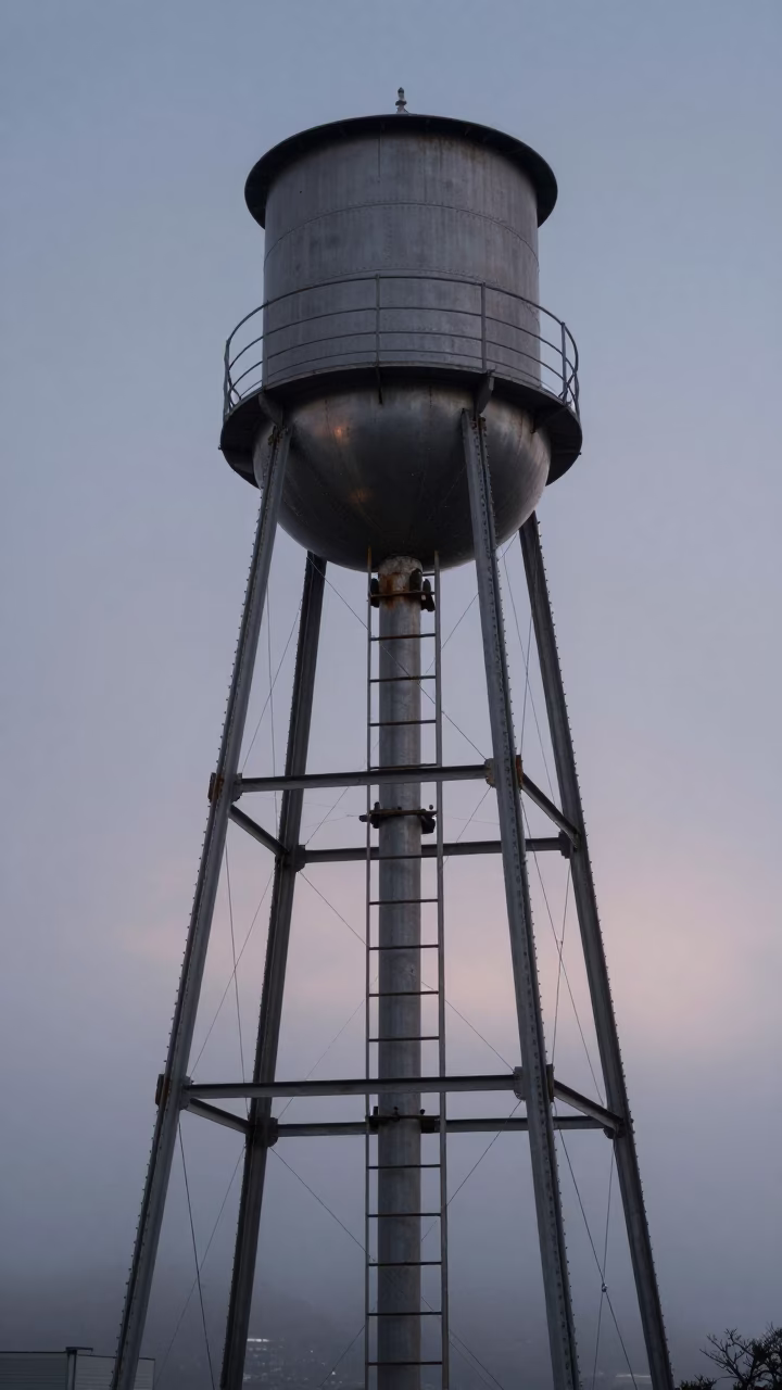 The Still Hours Before Dawn Light on Tower Ladder in San Francisco in in San Francisco, California, United States