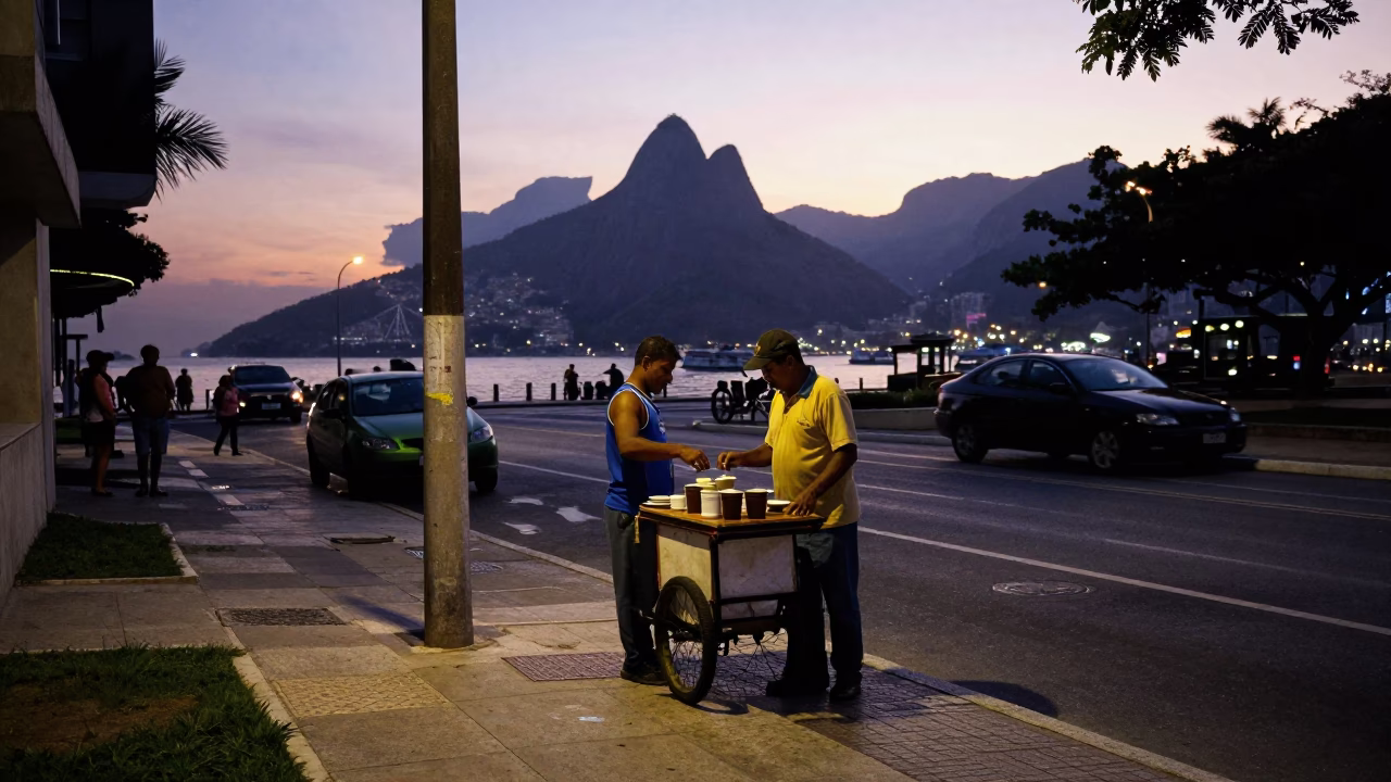 The Still Hours Before Dawn Light on Traditional Coffee in Rio De Janeiro in in Rio de Janeiro, Brazil