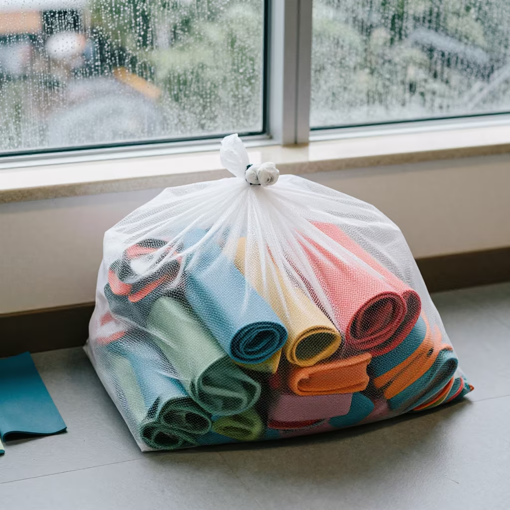 Theraband Laundry Bag in Dalian Rehab Gym in inside a rehab gym prepared for the first patients in Dalian