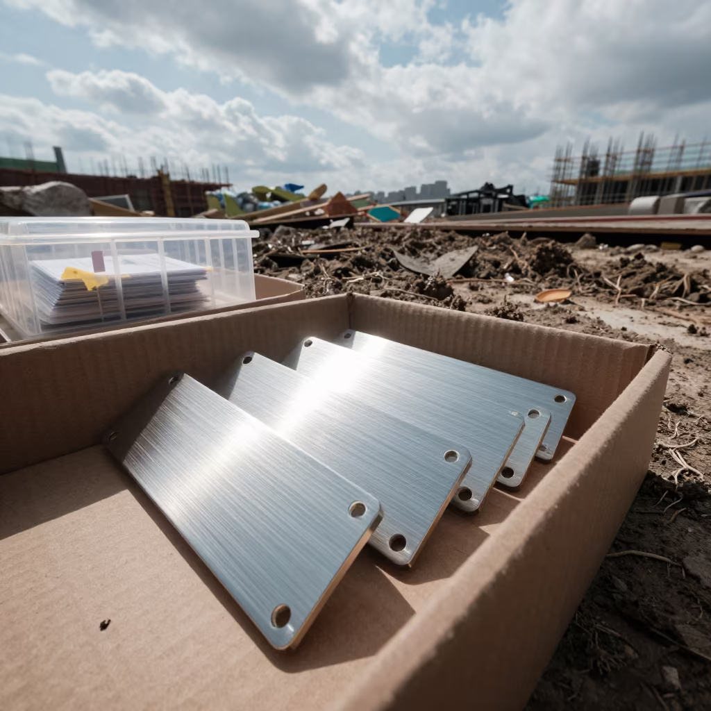 Thermostat Trim Plate Bin Construction Site Kaohsiung in at a muddy site access road in Kaohsiung
