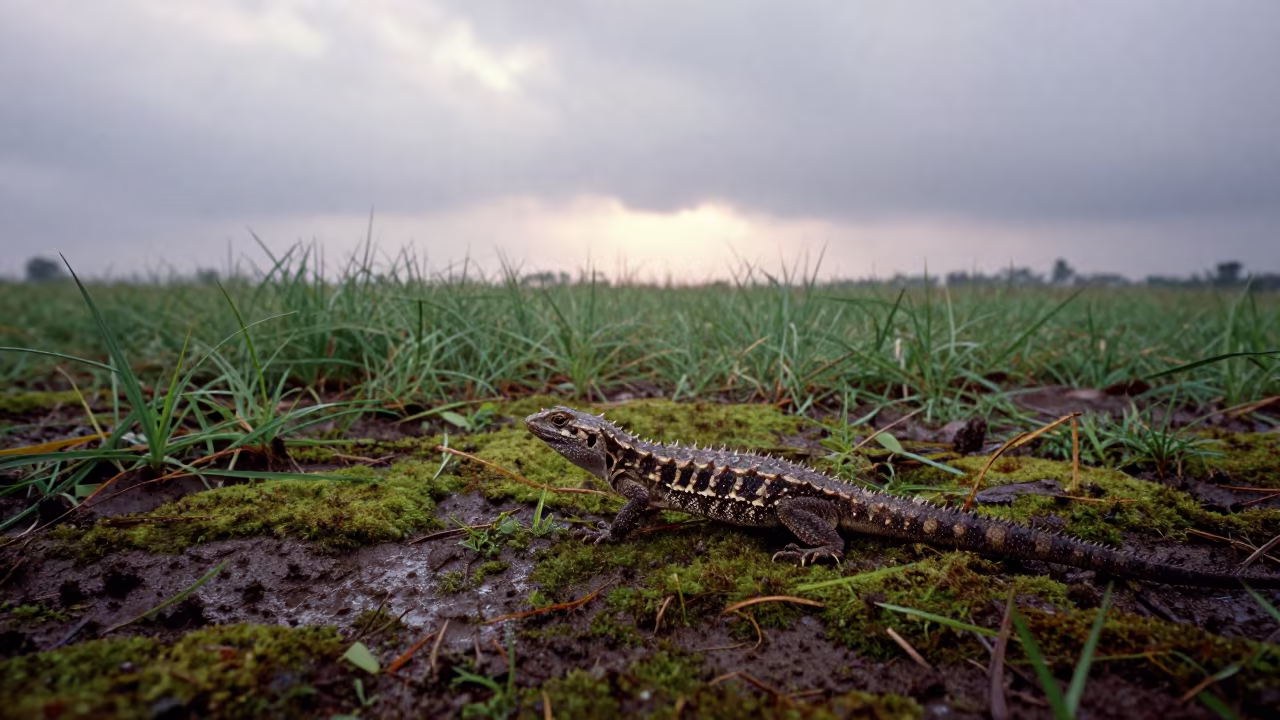 Thorny Devil Lizard in Mizoram Rain in in Mizoram