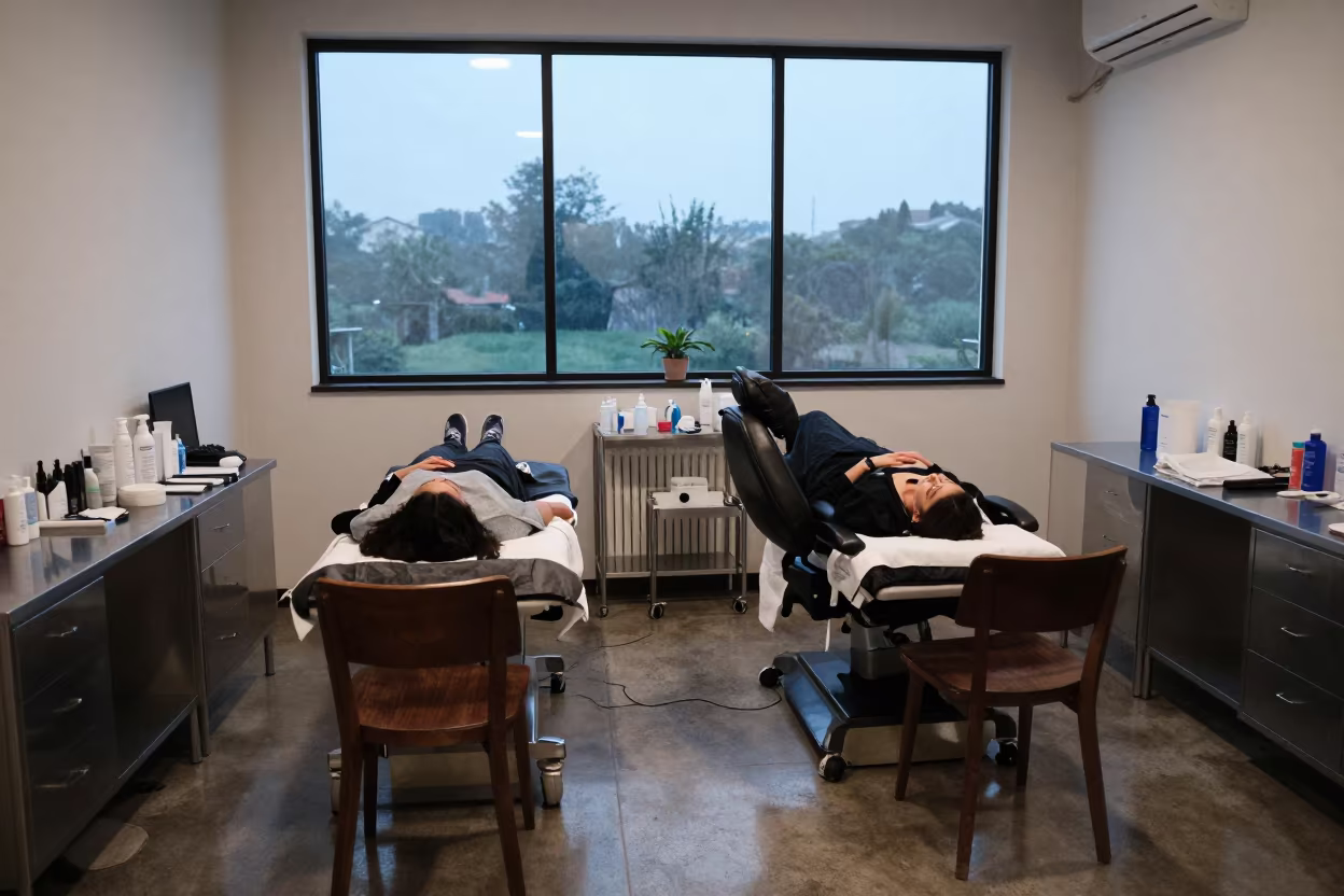 Threading Chair in Gitega Treatment Room in inside a skincare treatment room in Gitega