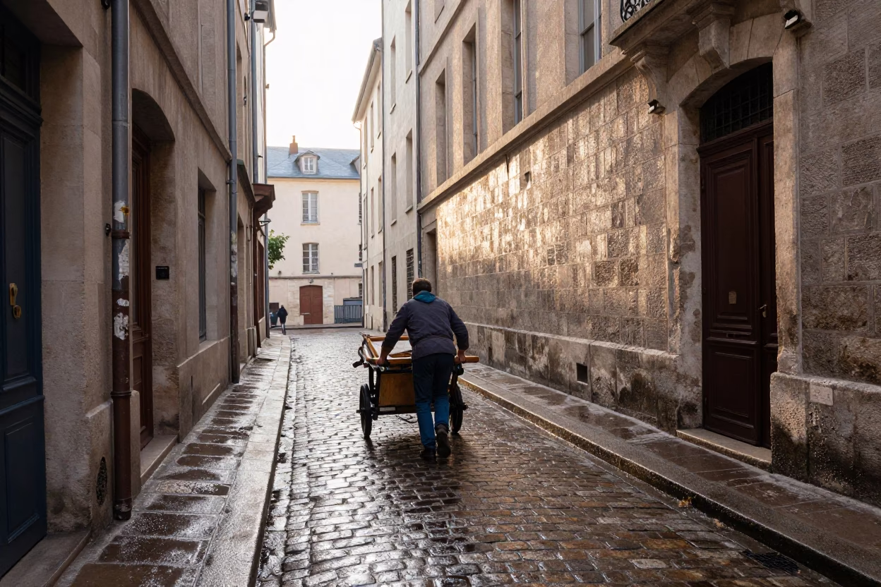 Through Traboule in Lyon in in Lyon, France