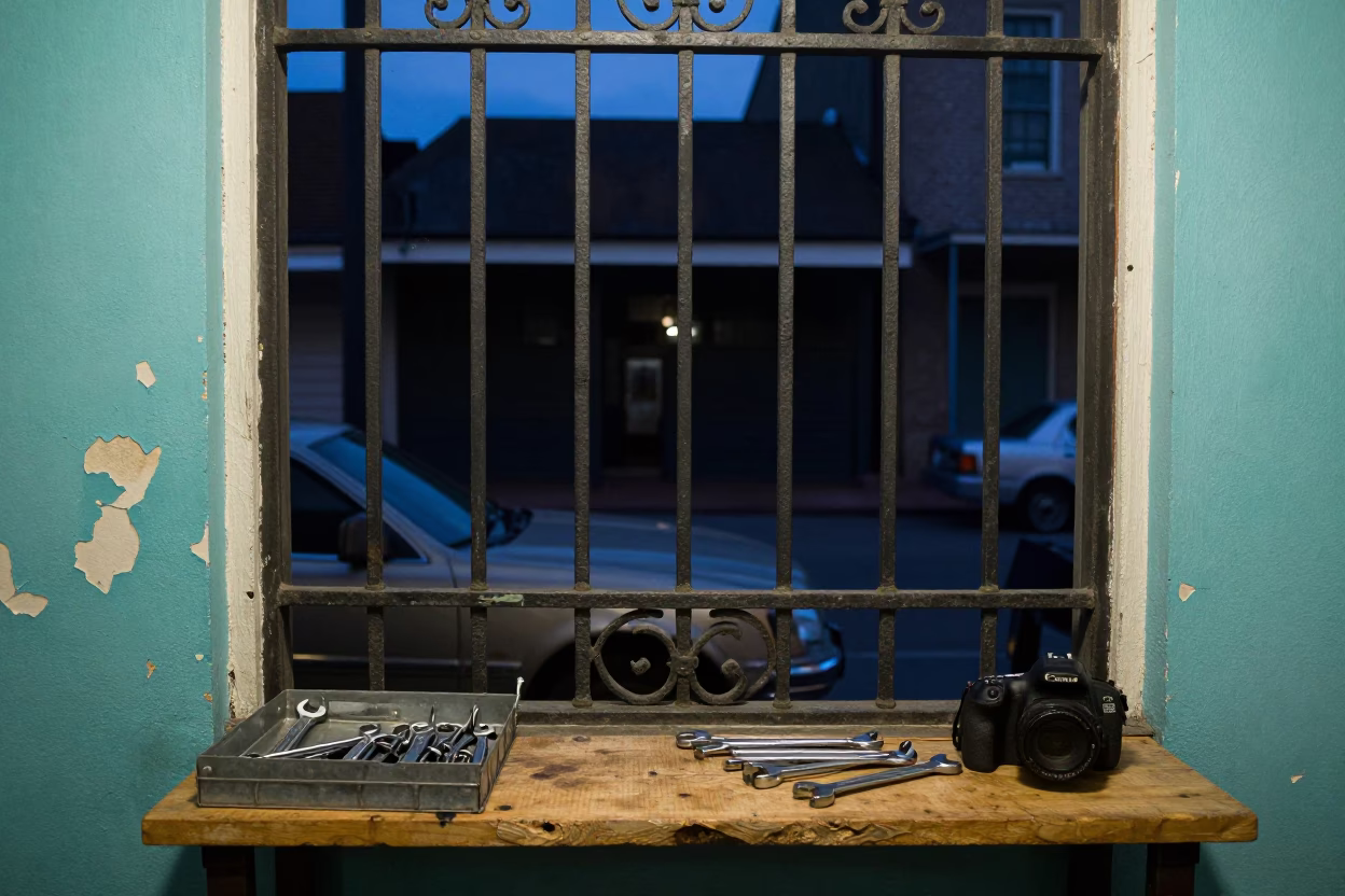 Through Window in New Orleans in in New Orleans, Louisiana, United States