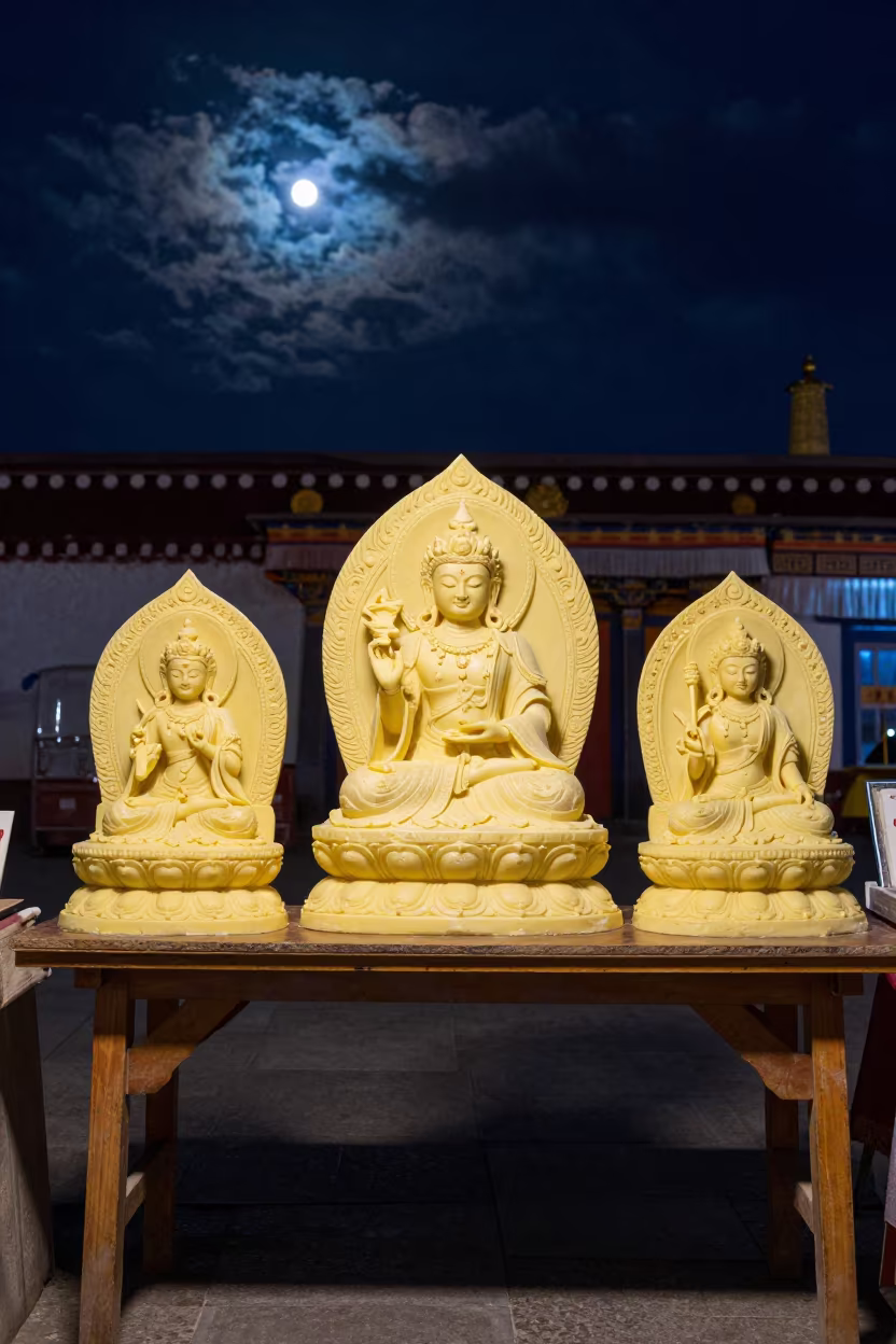 Tibetan Butter Sculptures at Changchun Night Market in at a night market in Changchun