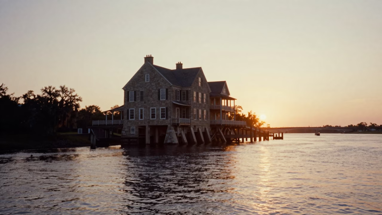 Tidal Channel in Charleston at Golden Hour in in Charleston, South Carolina, United States