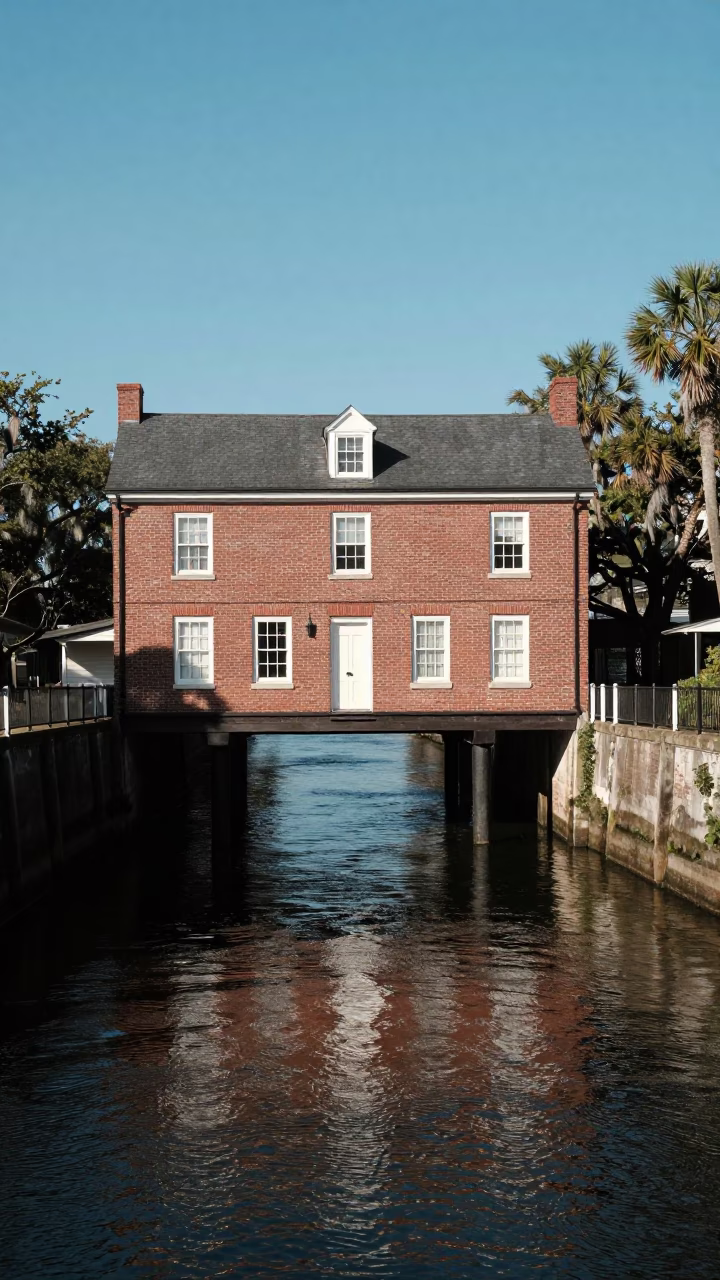 Tidal Channel in Charleston at Midday Light in in Charleston, South Carolina, United States