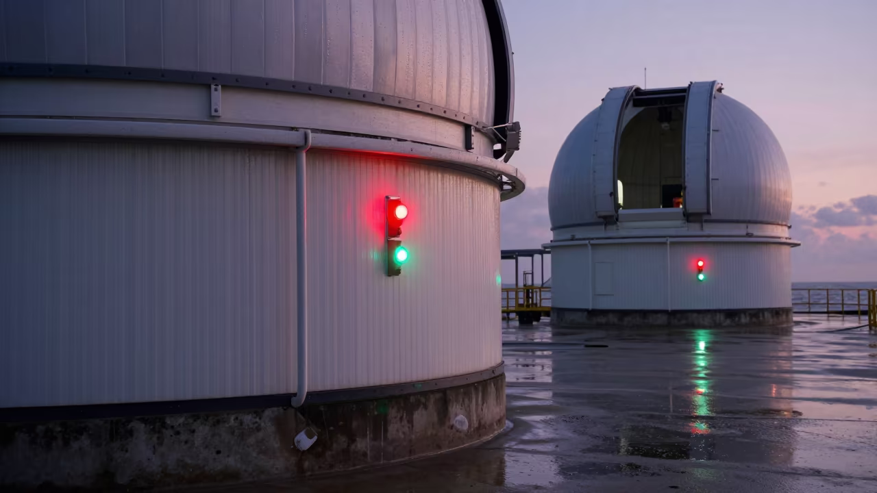 Tidal Station Dome Before Dawn Sulawesi in beside an observatory dome in Sulawesi