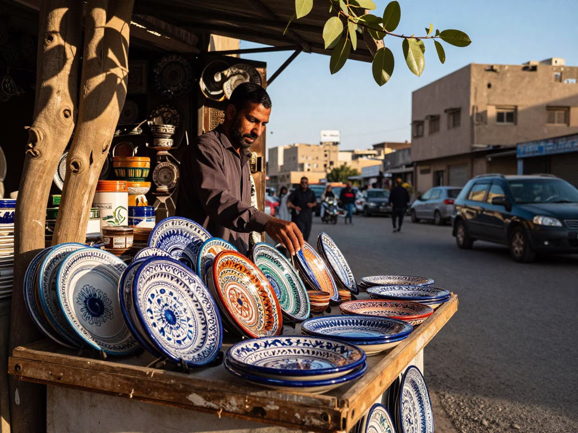 Tiffin Tin at Clear Late-afternoon Light in Cairo in in Cairo, Egypt