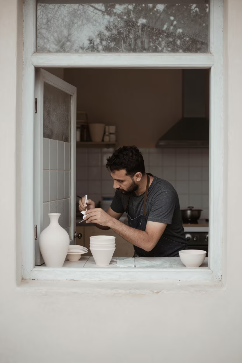Tile Maker Painting Ceramics in Nasiriyah Kitchen in in a kitchen in Nasiriyah