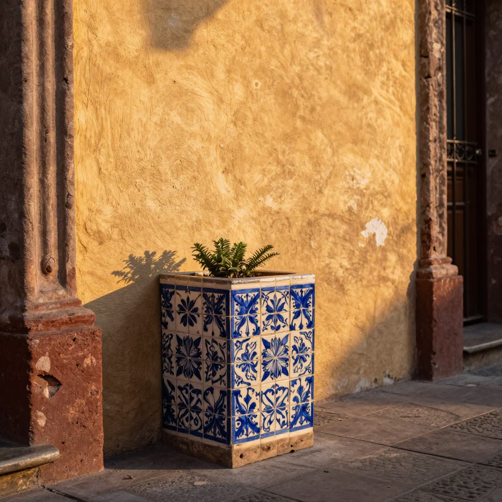 Tile Planter in Mexico City in in Mexico City, Mexico