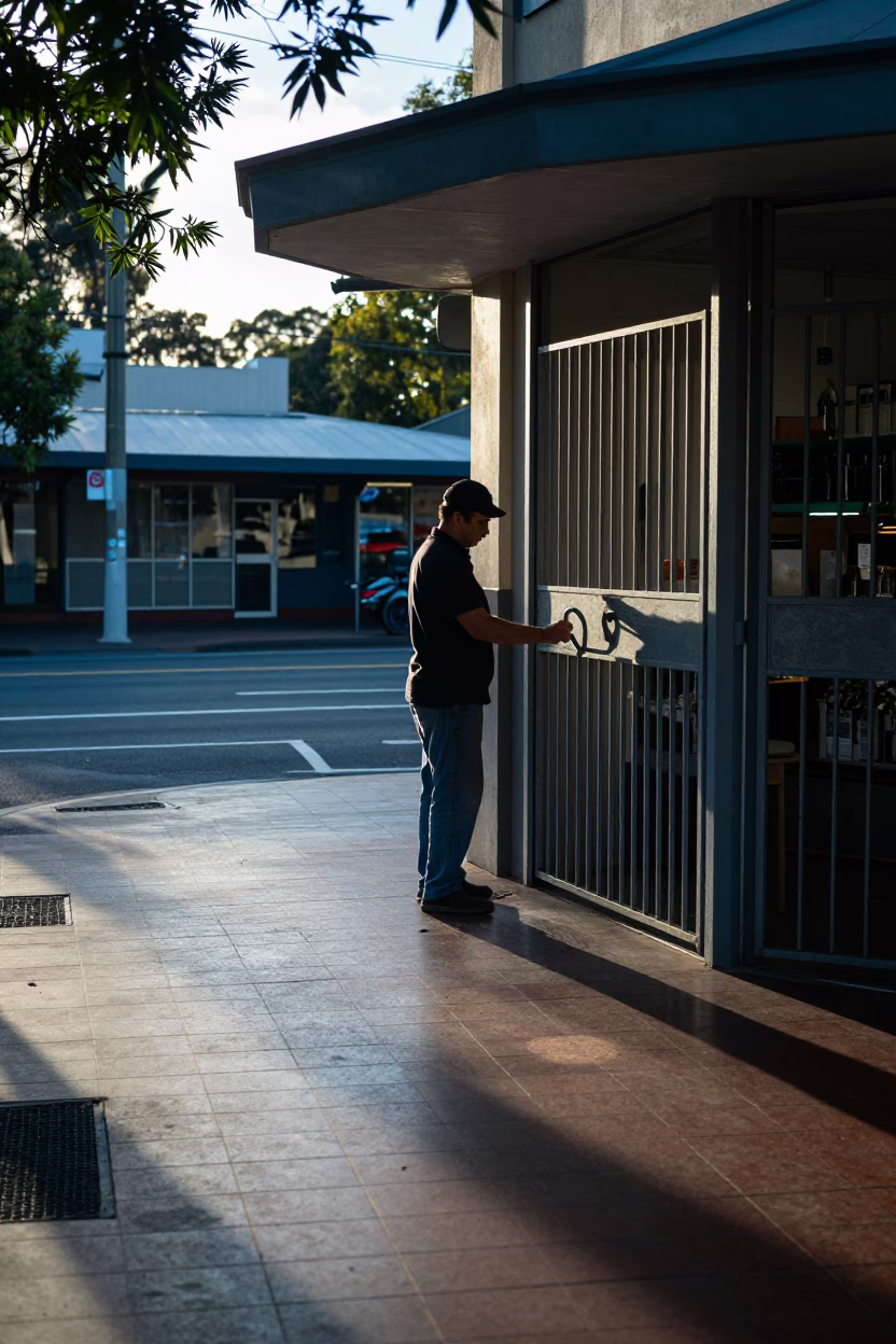 Tiled Floor in Adelaide at Early Morning Light in in Adelaide, South Australia, Australia