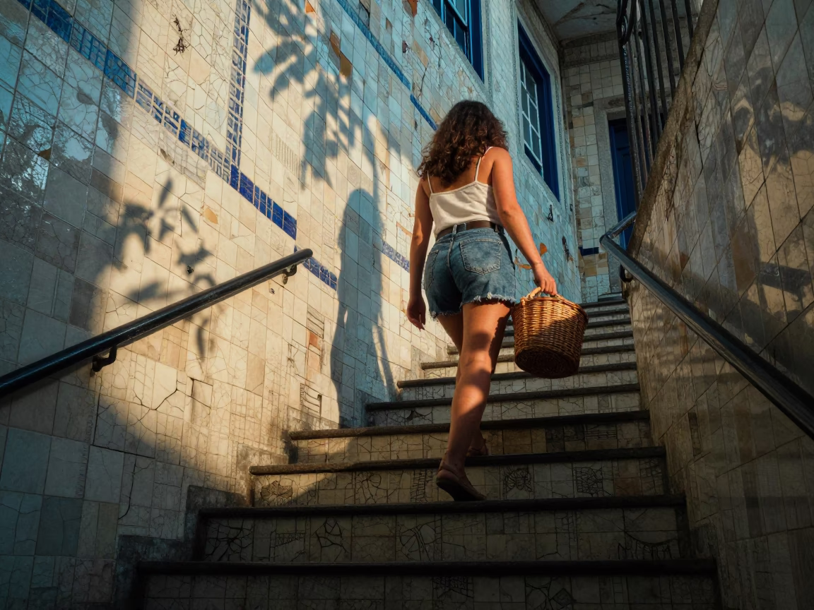 Tiled Stairwell in Salvador in in Salvador, Brazil