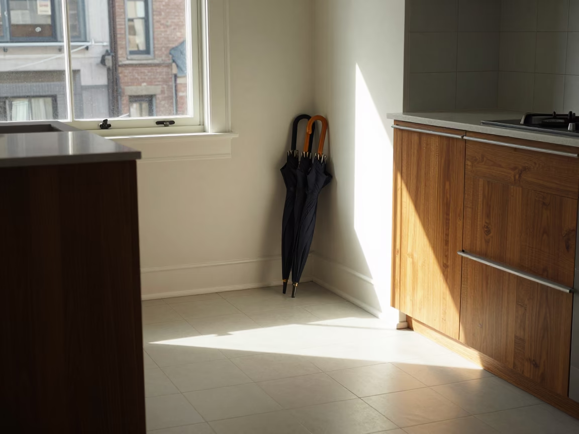 Tiles Kitchen in Montreal at Late Afternoon Light in in Montreal, Quebec, Canada