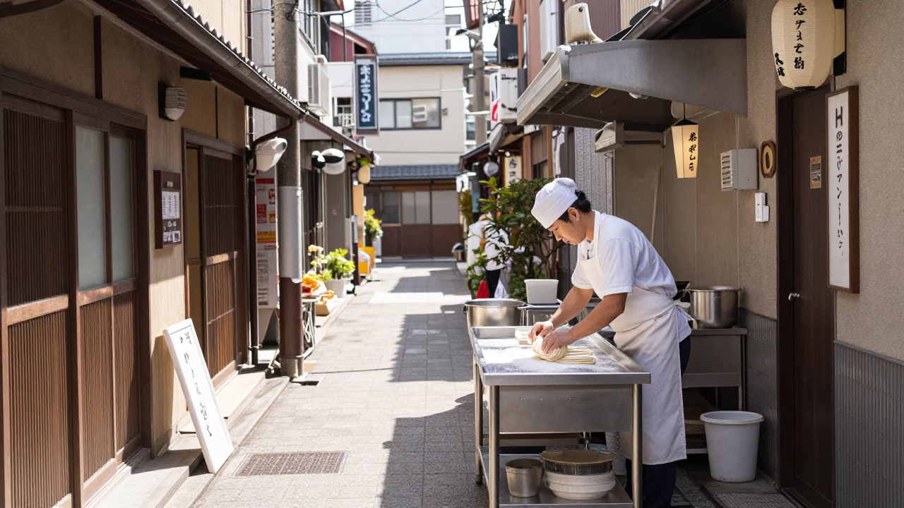 Timing Noodles in Sapporo in in Sapporo, Japan