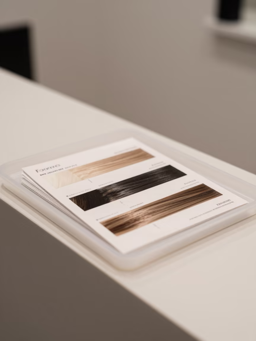 Tint Patch Test Card Tray Salon Lodz in at a salon reception counter in Lodz