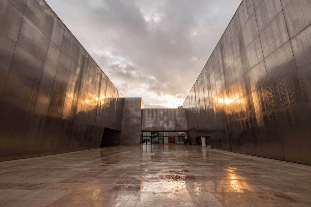 Titanium Museum Atrium La Paz Sunset in inside a vaulted atrium in Sopocachi, La Paz