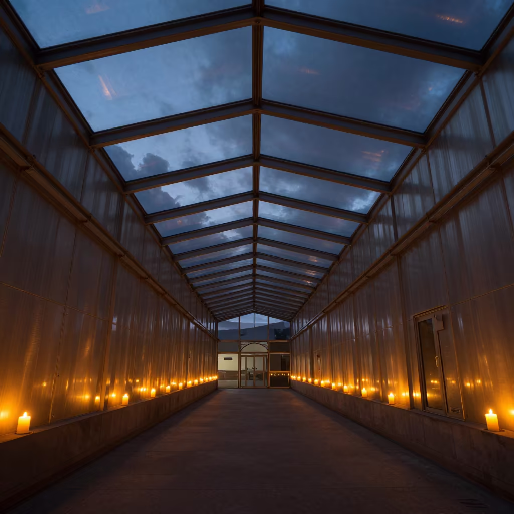 Titanium Museum Inside Glass Arcade Midnight in inside a glass-roofed arcade in Guarenas