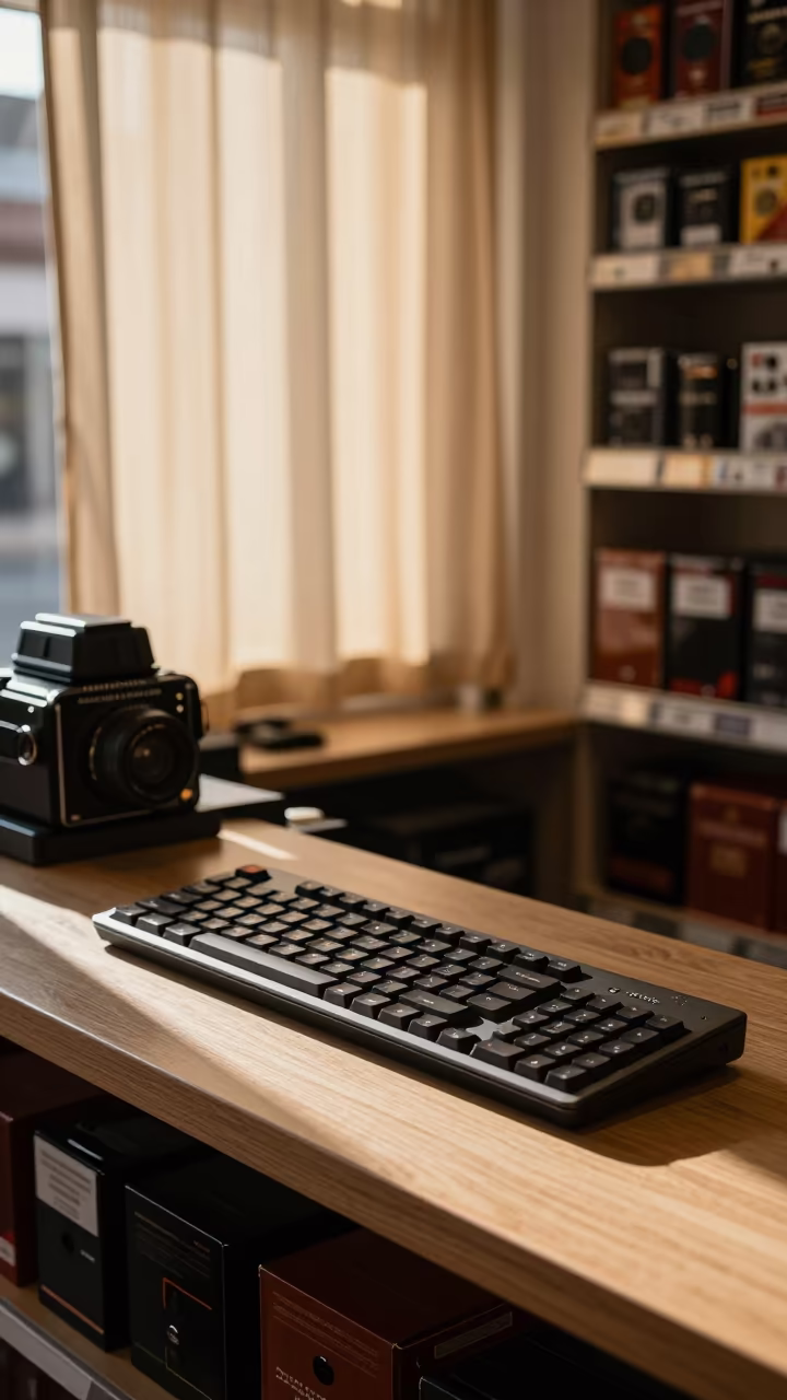 Tobacco Case Keyboard in Southend Retail Reset in inside a retail floor display area in Southend-on-Sea