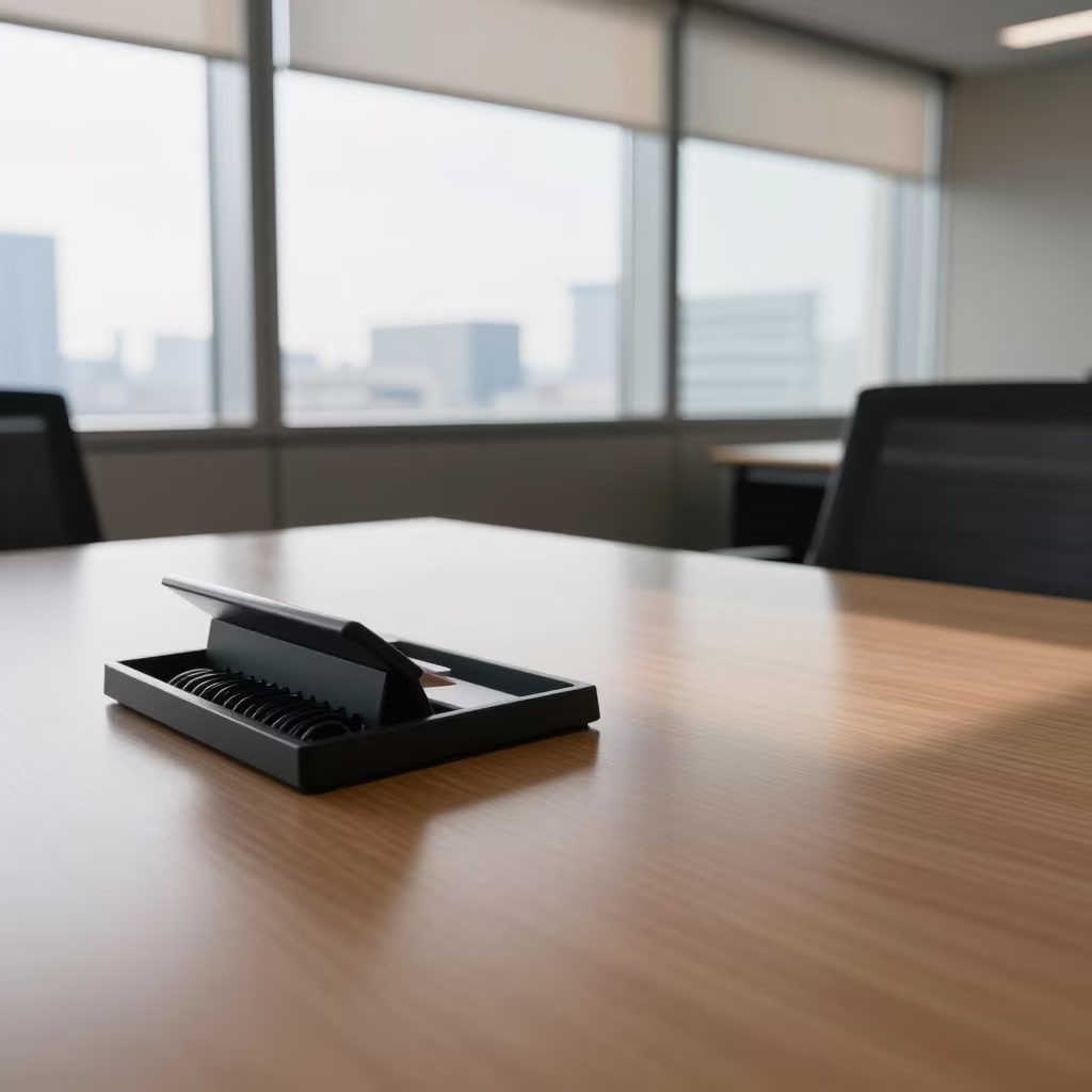 Tokyo Boardroom File Station Afternoon Light in at a boardroom table before a meeting in Tokyo