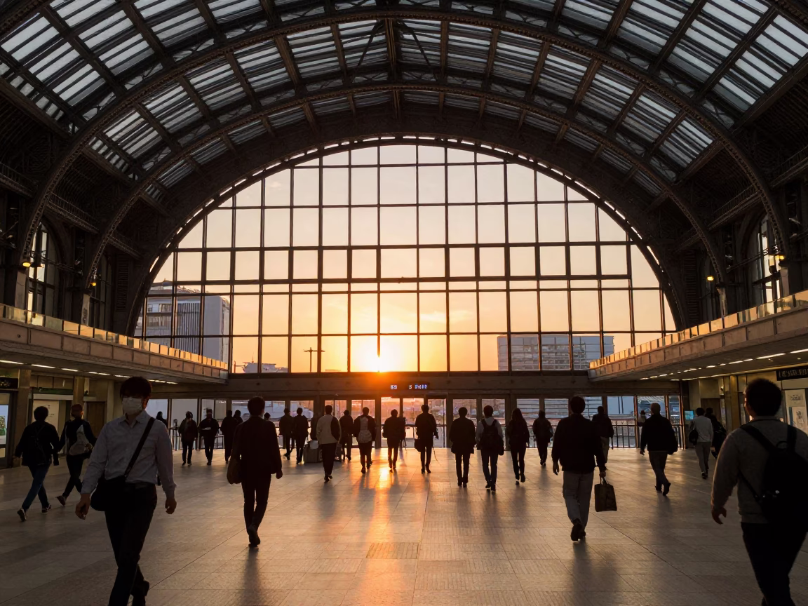 Tokyo Glass And Steel Train Station in in Tokyo, Japan