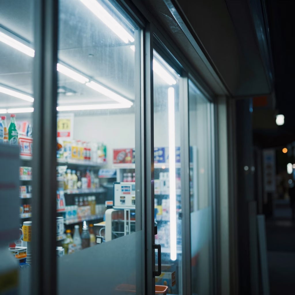 Tokyo Store Interior at Midnight Light in in Tokyo, Japan