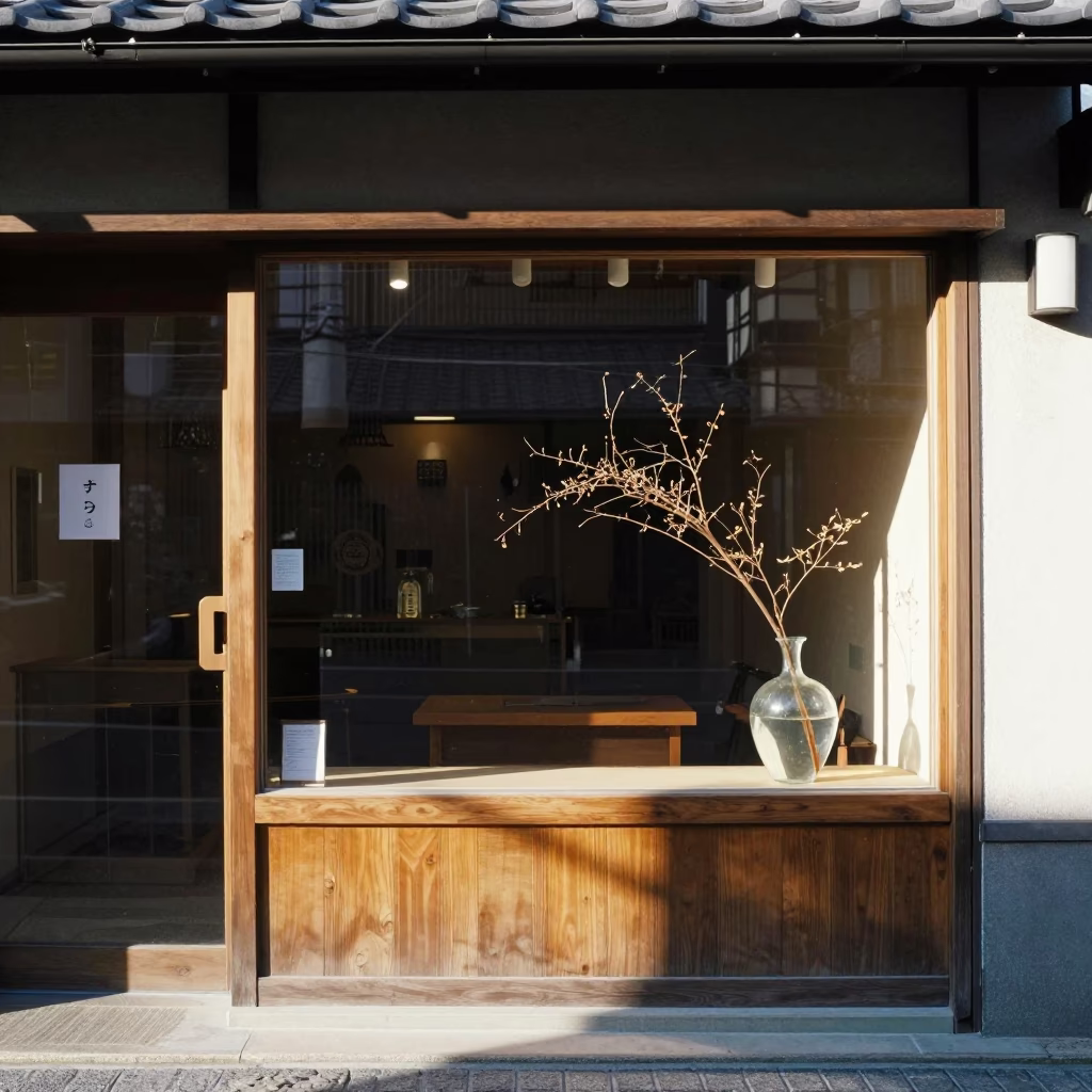 Tokyo Window Display at Clear Late-afternoon Light in in Tokyo, Japan