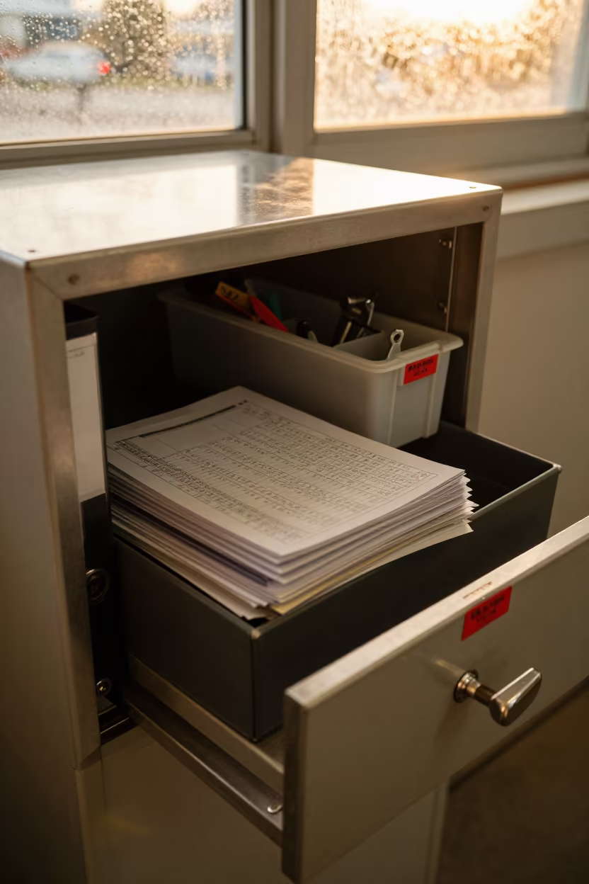 Toll Transponder Drawer in Kochi Dispatch Office in inside a dispatch office above the dock in Kochi