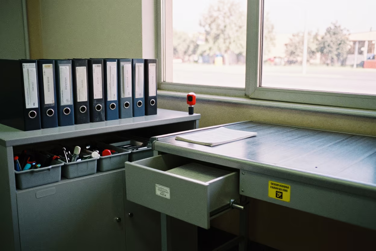 Toll Transponder Drawer Office Dispatch Isfahan in inside a dispatch office above the dock near Isfahan