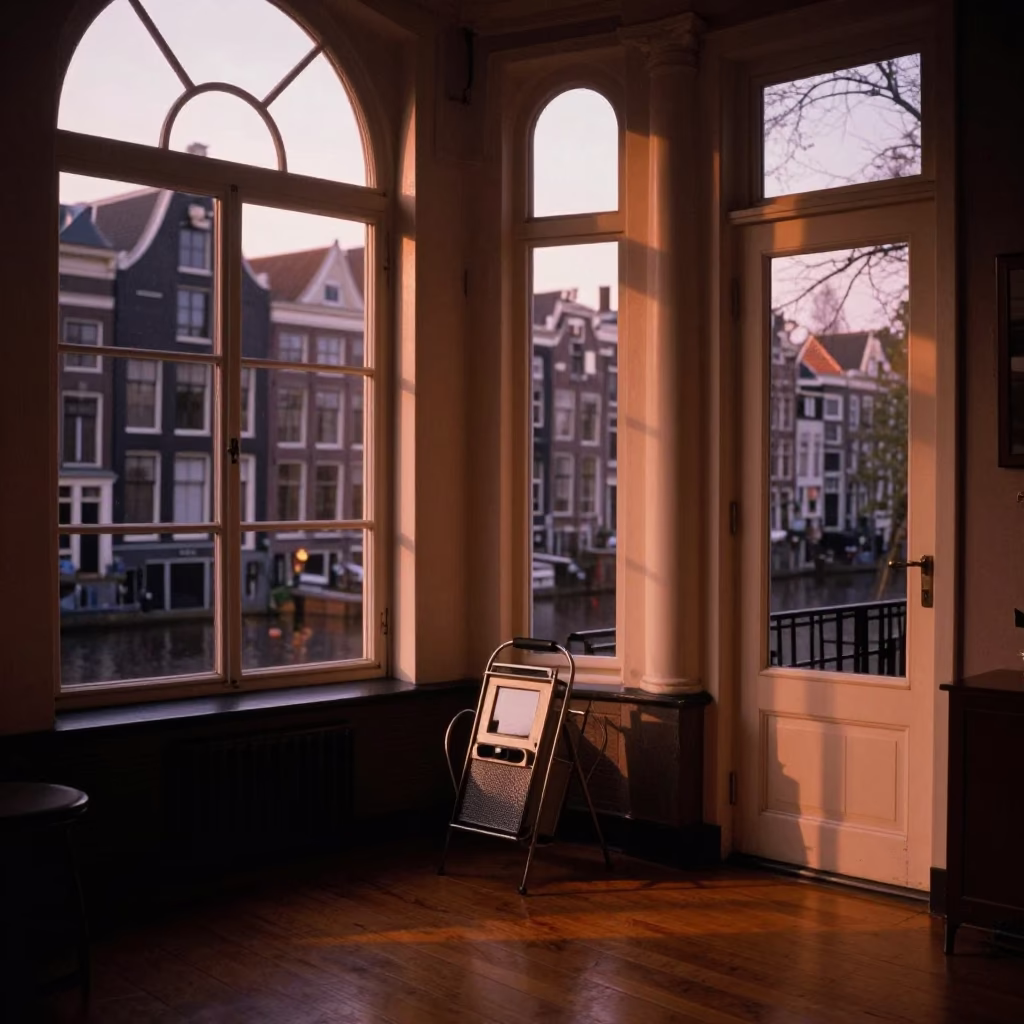 Toned Dusk in Amsterdam at Copper-toned Light Before Dusk in in Amsterdam, Netherlands