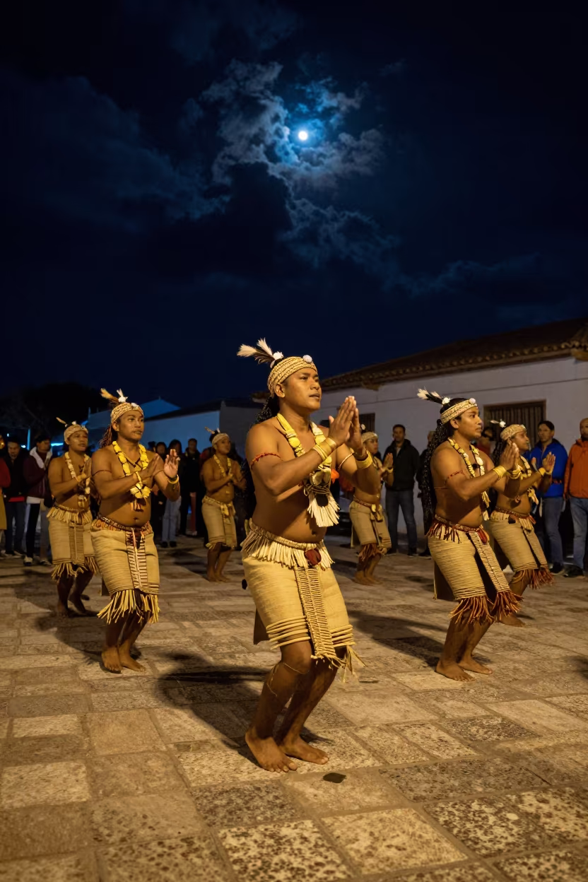 Tongan Heilala Dance at Midnight in Medina in at a festival street procession in Medina
