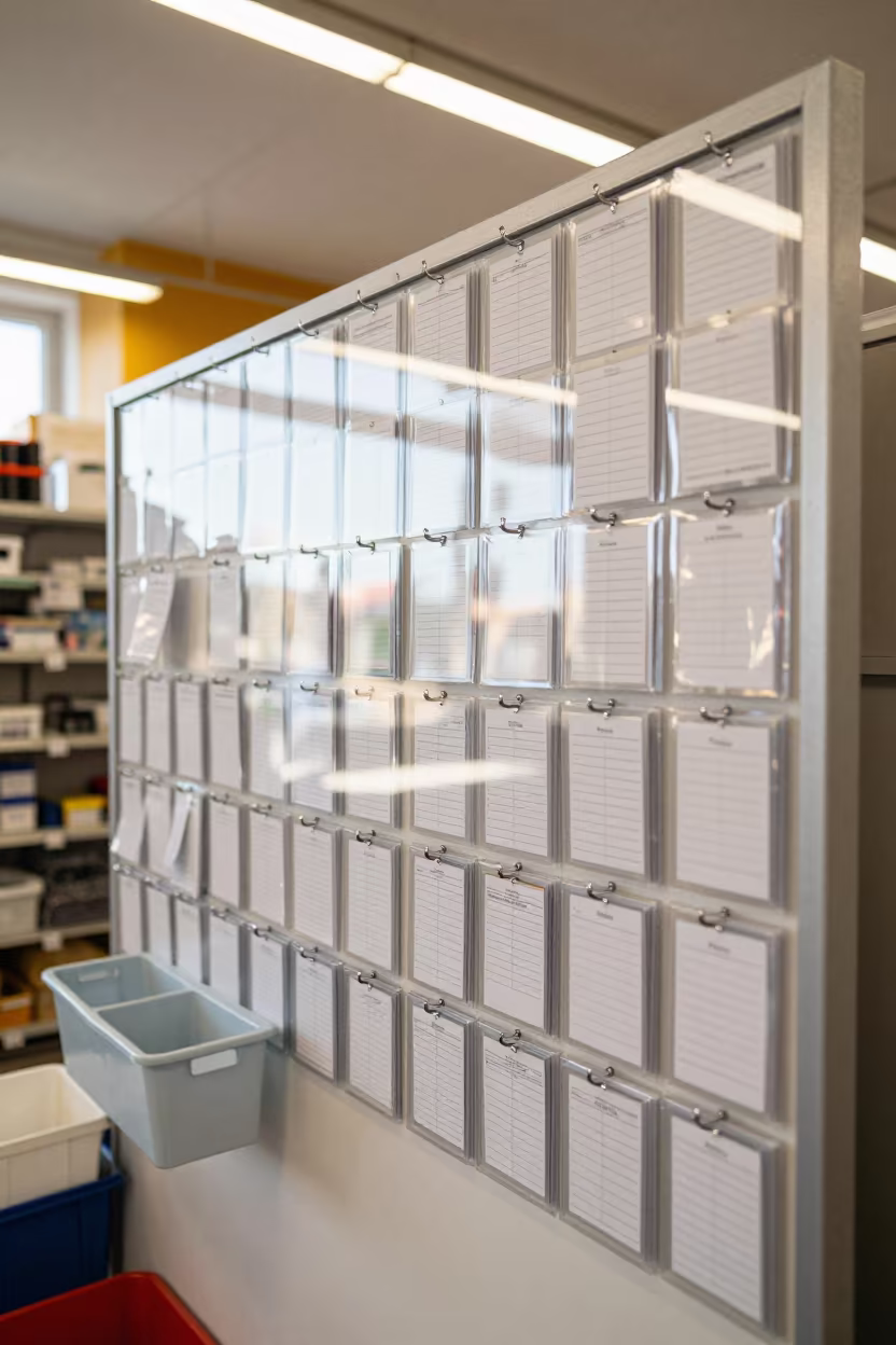 Tool Rental Inspection Board with Claim Tags in inside a bright retail aisle near Tolyatti