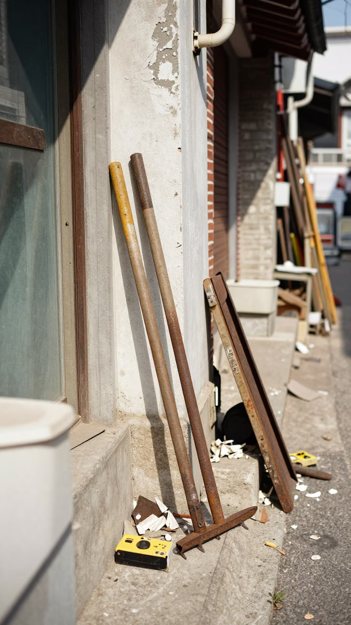 Tools And Cluttered Alley Work Surface in Seoul in in Seoul, South Korea