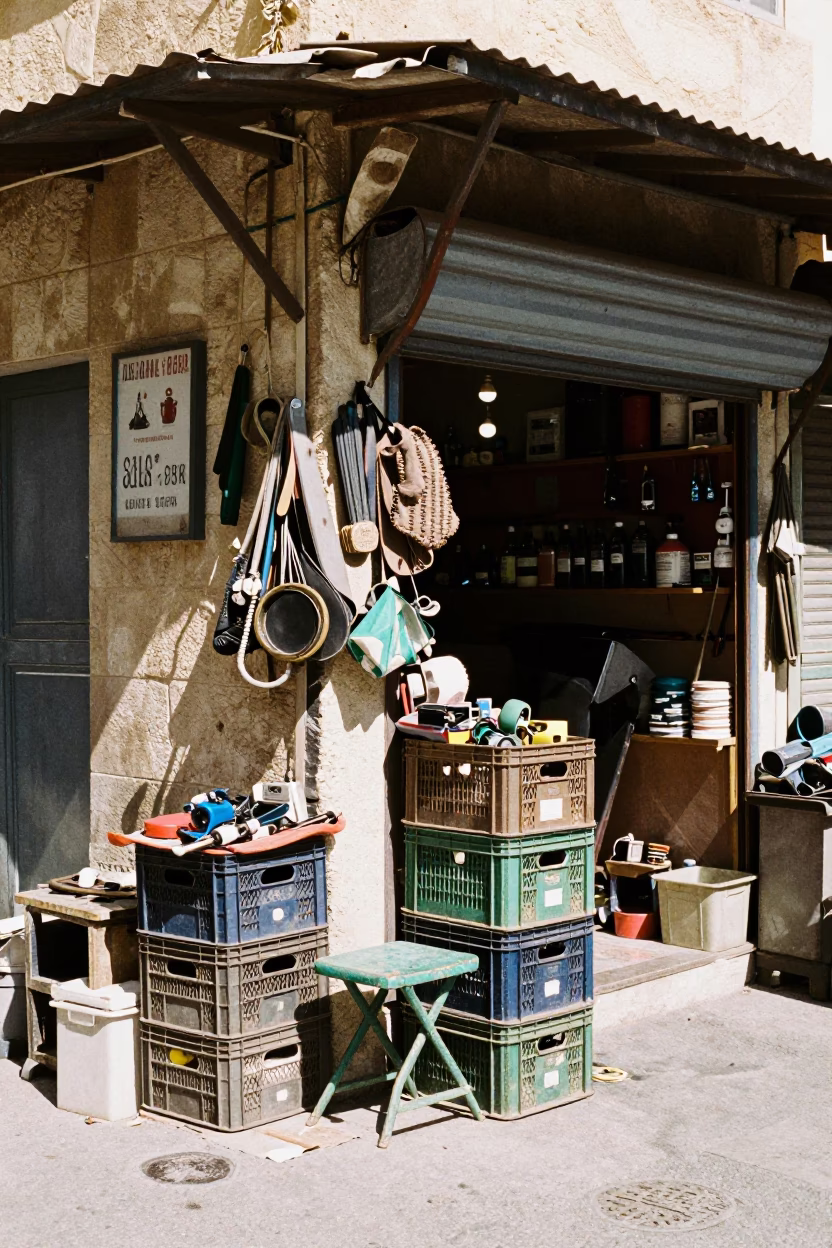 Tools in Beirut at Flat Noon Light in in Beirut, Lebanon