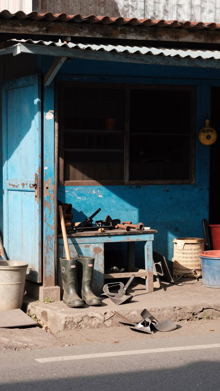 Tools in Yogyakarta at Noon Light in in Yogyakarta, Indonesia