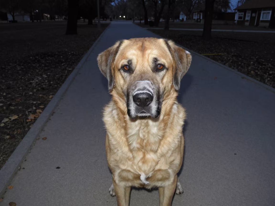 Tornjak Portrait on Quetta Path Night in along a quiet park path with soft open shade and a clean background in Quetta