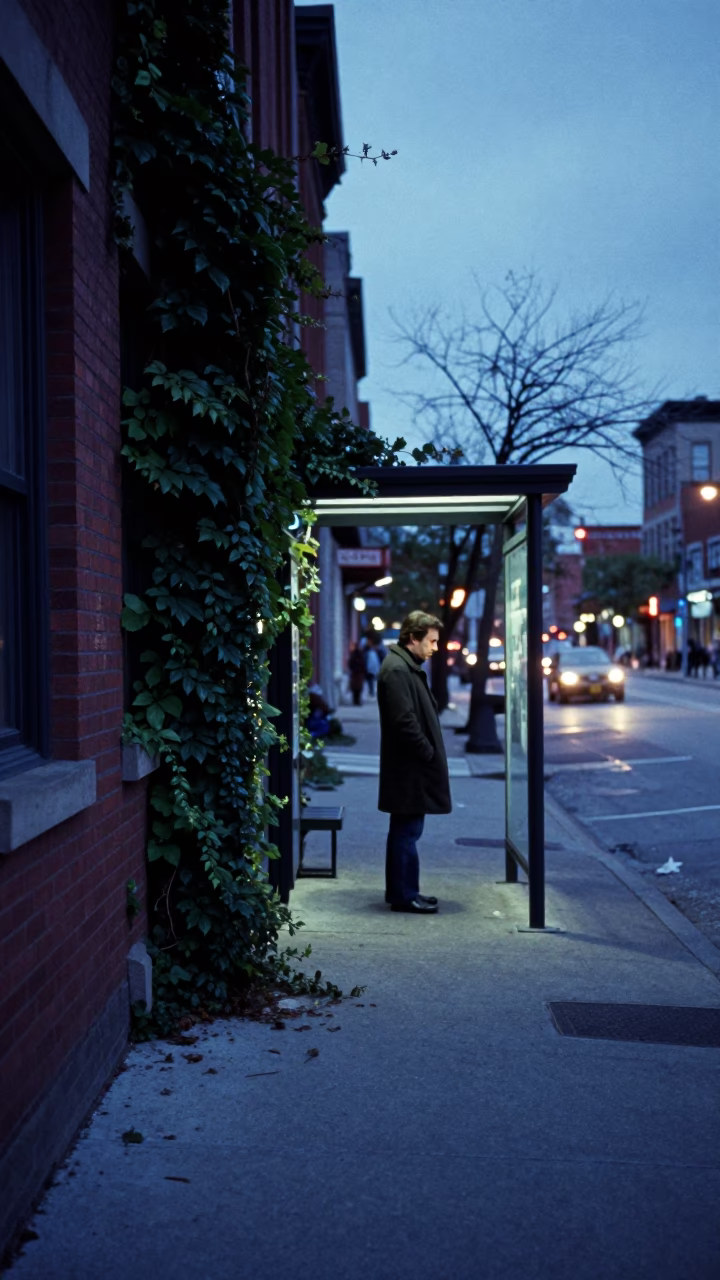 Toronto Evening Street Scene With Ivy And Urban Details in in Toronto, Ontario, Canada