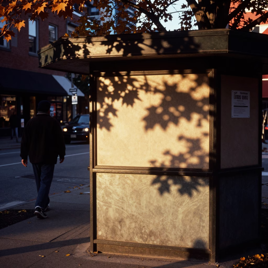 Toronto Evening Street Scene with Leaf Shadows and City Life in in Toronto, Ontario, Canada