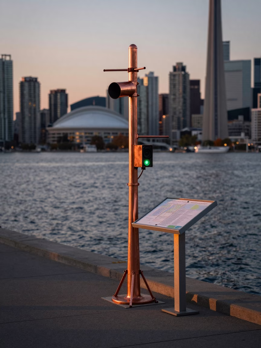 Toronto Harbourfront Evening Light with Hydrophone Rack and Chart Table in in Toronto, Ontario, Canada