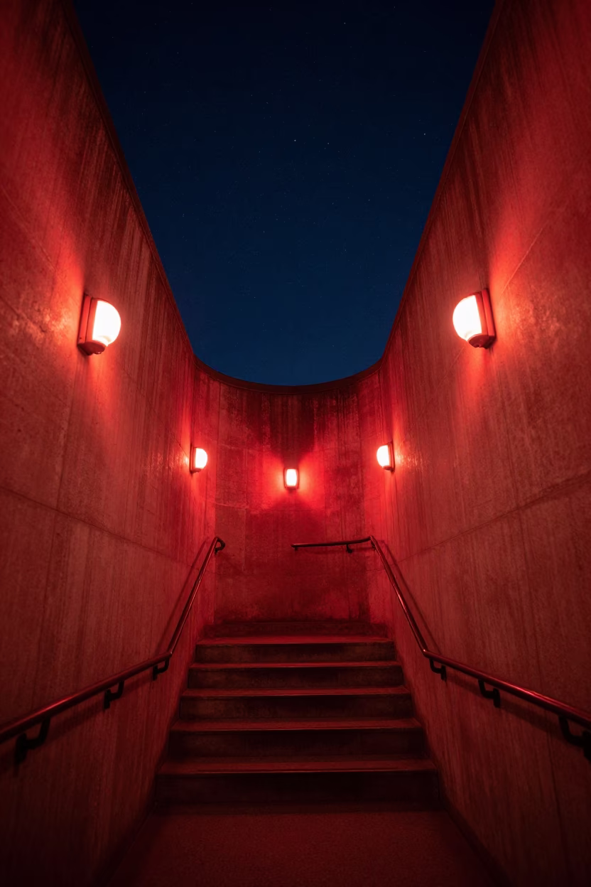 Toronto Observatory Stairwell at The Deepest Night Sky Light in in Toronto, Ontario, Canada