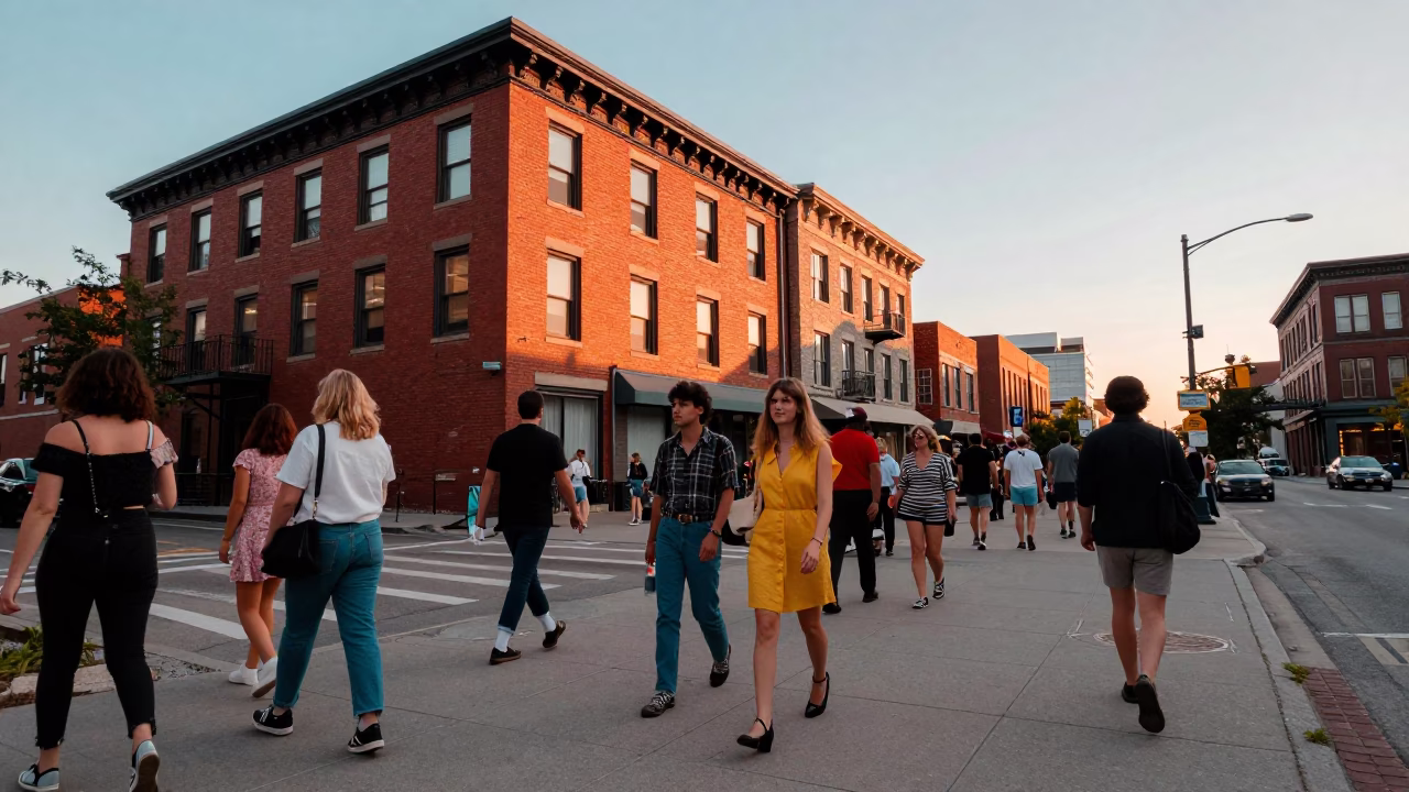 Toronto Street Fashion at Sunset Light in in Toronto, Ontario, Canada
