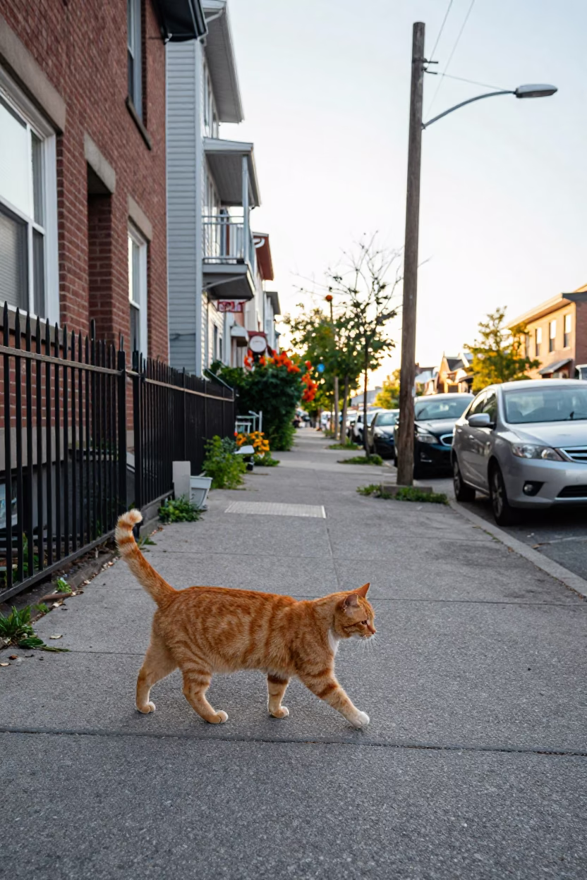 Toronto Street Scene at The Late Morning Light in in Toronto, Ontario, Canada
