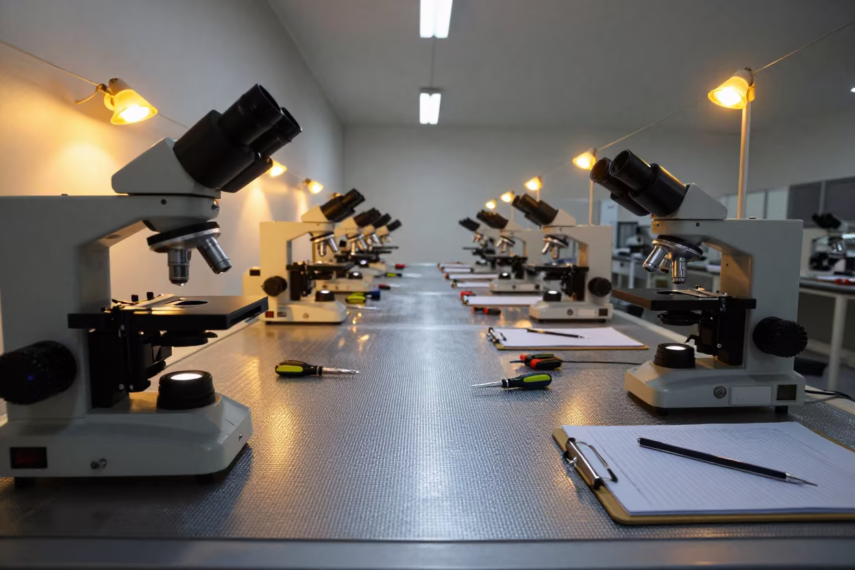 Torque Drivers Clipboard Antistatic Mat Microscopy Lab in at a microscopy bench in Santa Marta